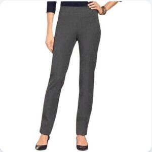Talbots Heritage Stretch Flat Front Gray Career Trouser Pants, Size 12